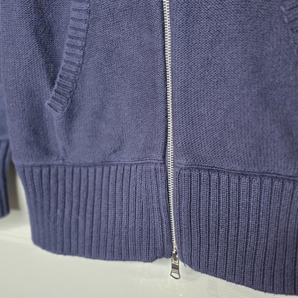 Ralph Lauren Navy Blue Full Zip Cardigan Sailor Collar Ribbed Sweater Sz Large - Picture 5 of 9